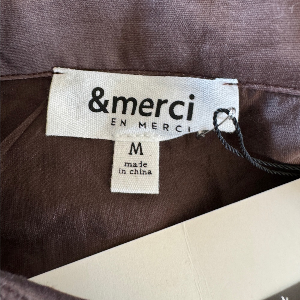 NWT &merci EN MERCI long sleeve brown blouse, size L - Picture 5 of 8